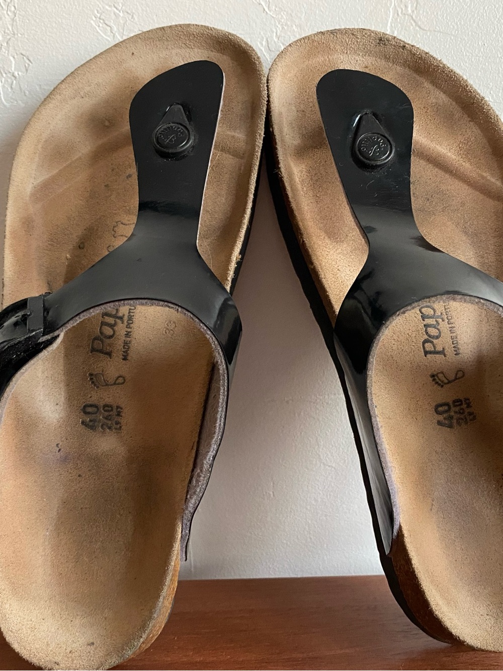 Pre-owned Papillio Gizeh Platform Women's Sandals with Black Strap Sz 40/9